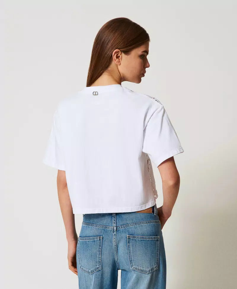 TWS-251TT2340 WHITE COTTON LACE BLOUSE