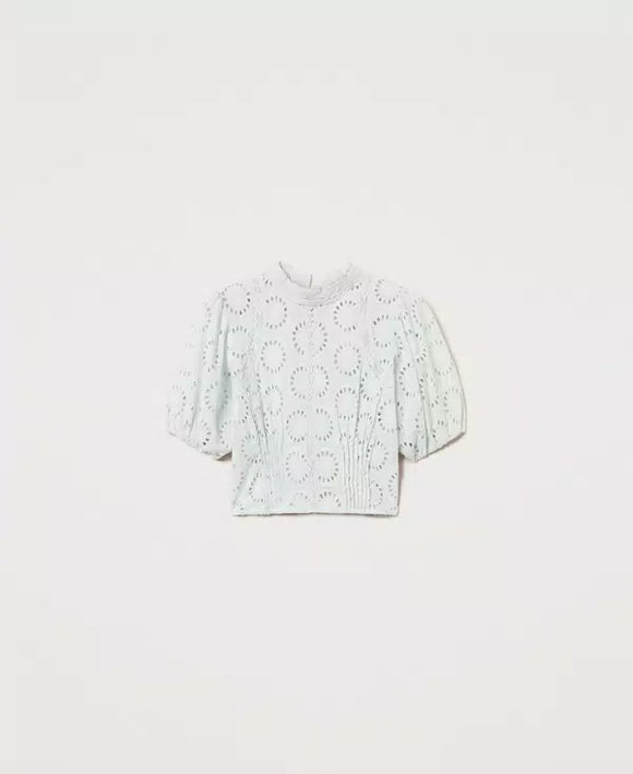 TWS-251TT2366 WATER GREEN CIRCLE TOP