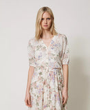TWS-251TT3320 IVORY CROP PRINT BLOUSE