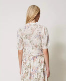 TWS-251TT3320 IVORY CROP PRINT BLOUSE