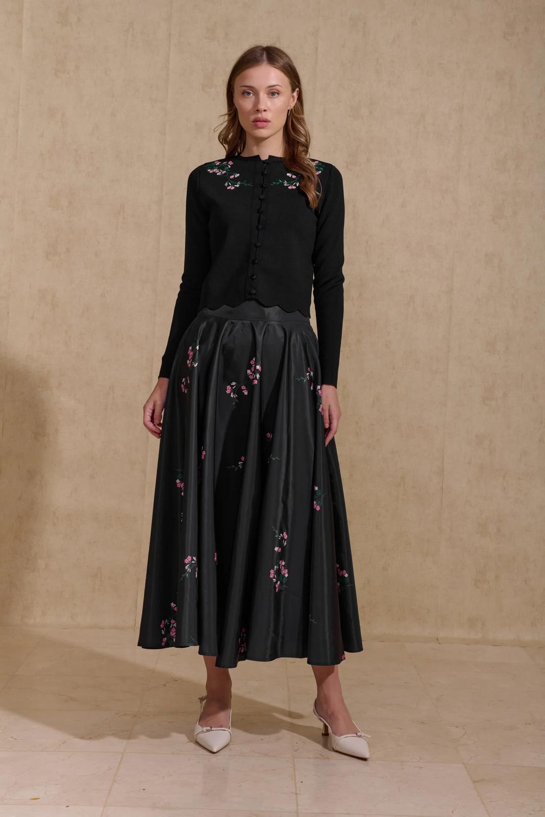 ROP-RPW2525&2526 BLACK EMBROIDERED SET