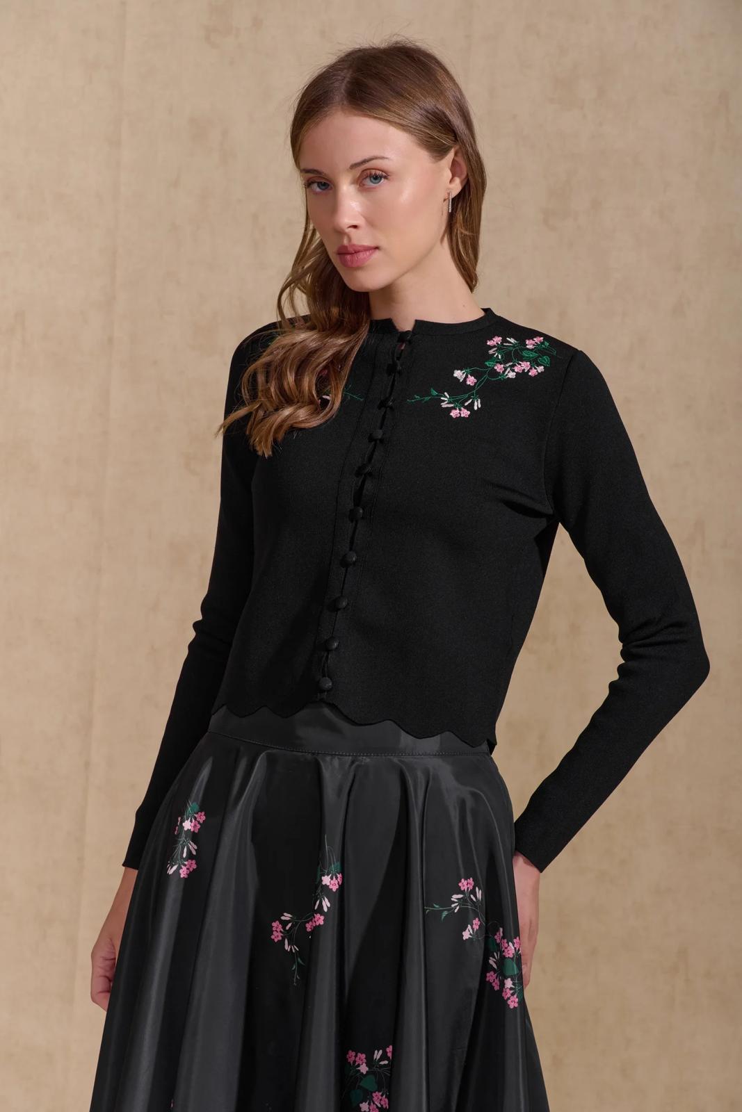 ROP-RPW2525&2526 BLACK EMBROIDERED SET