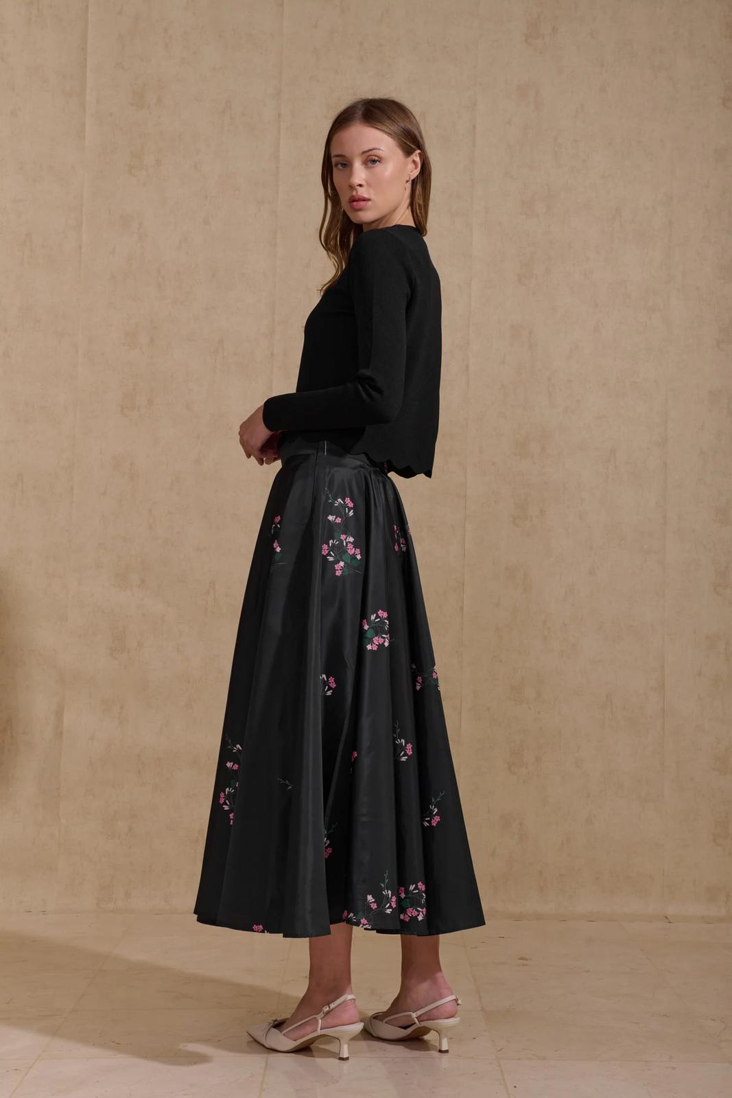 ROP-RPW2525&2526 BLACK EMBROIDERED SET