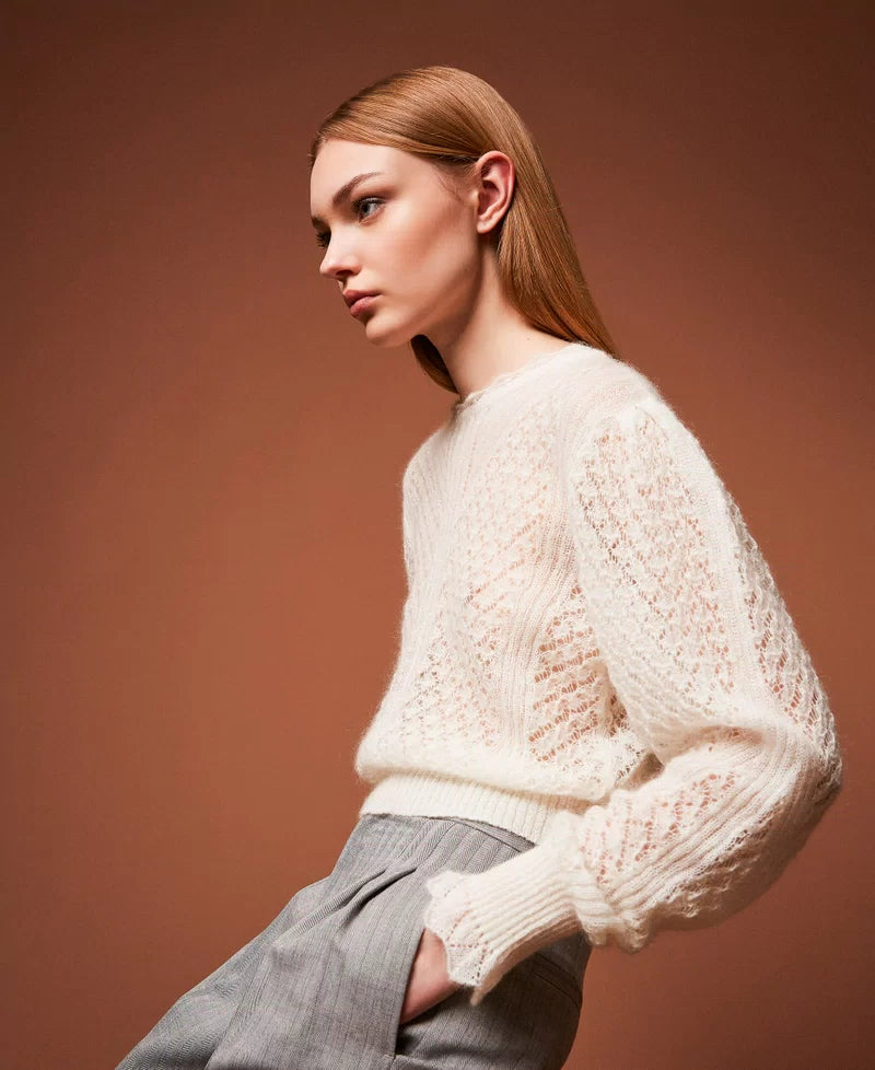 TWS-252TP3520 IVORY MOHAIR BLEND TOP