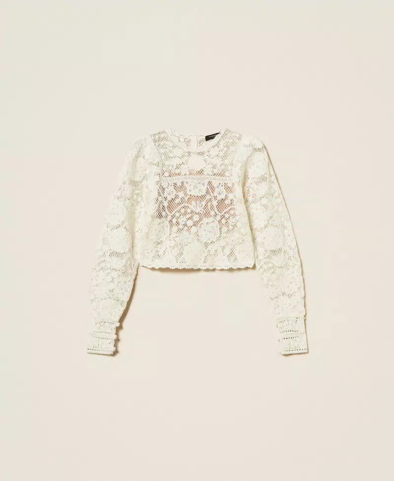 TWS-252TS3190 IVORY CROCHET TOP