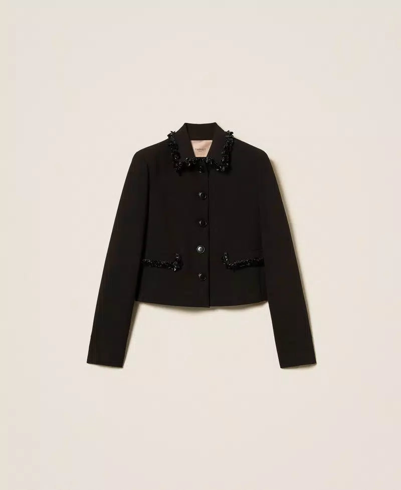 TWS-252TT2230 BLACK SEQUIN DETAIL JACKET