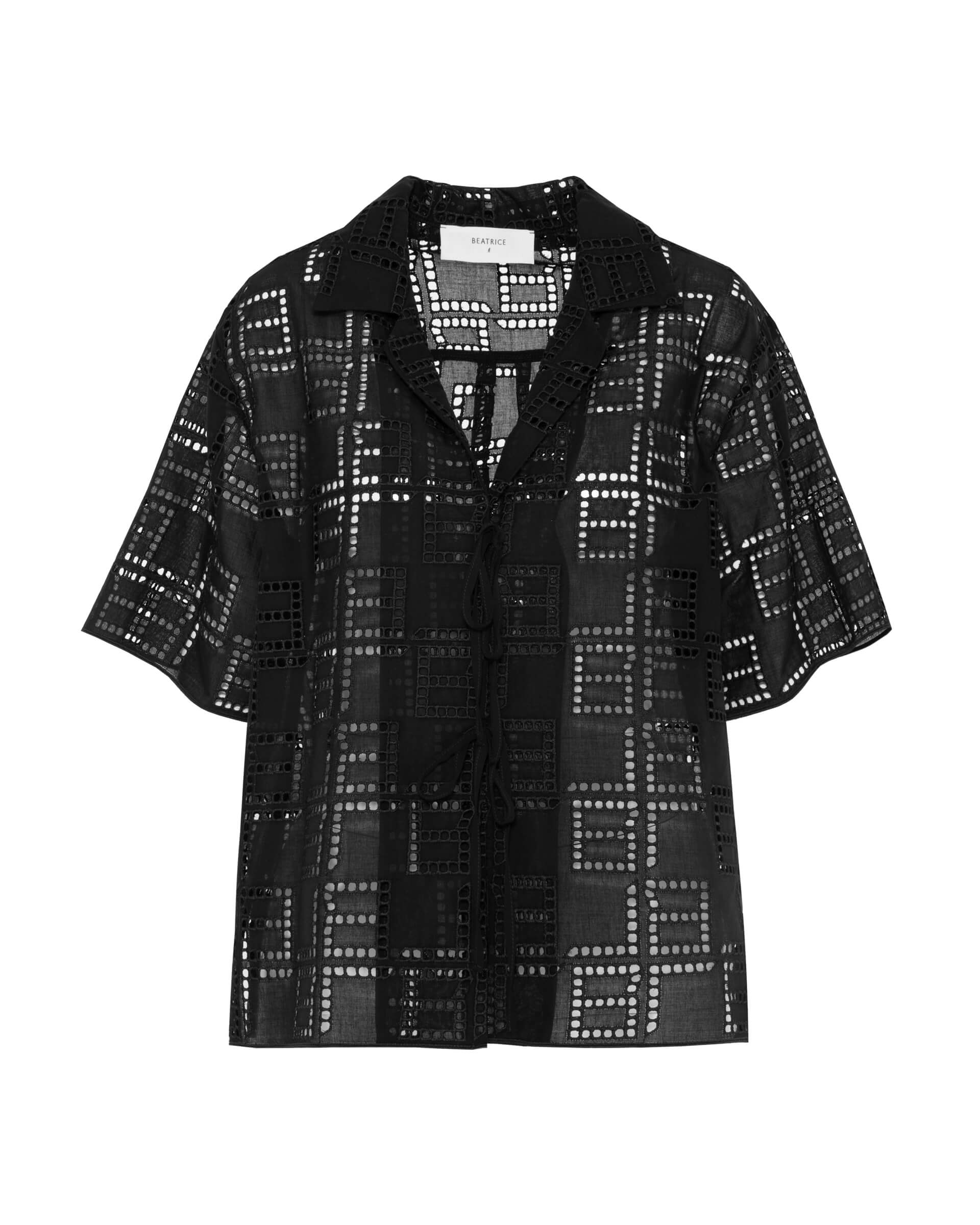 BEA-25FE4236NASHI BLACK V-NECK BLOUSE