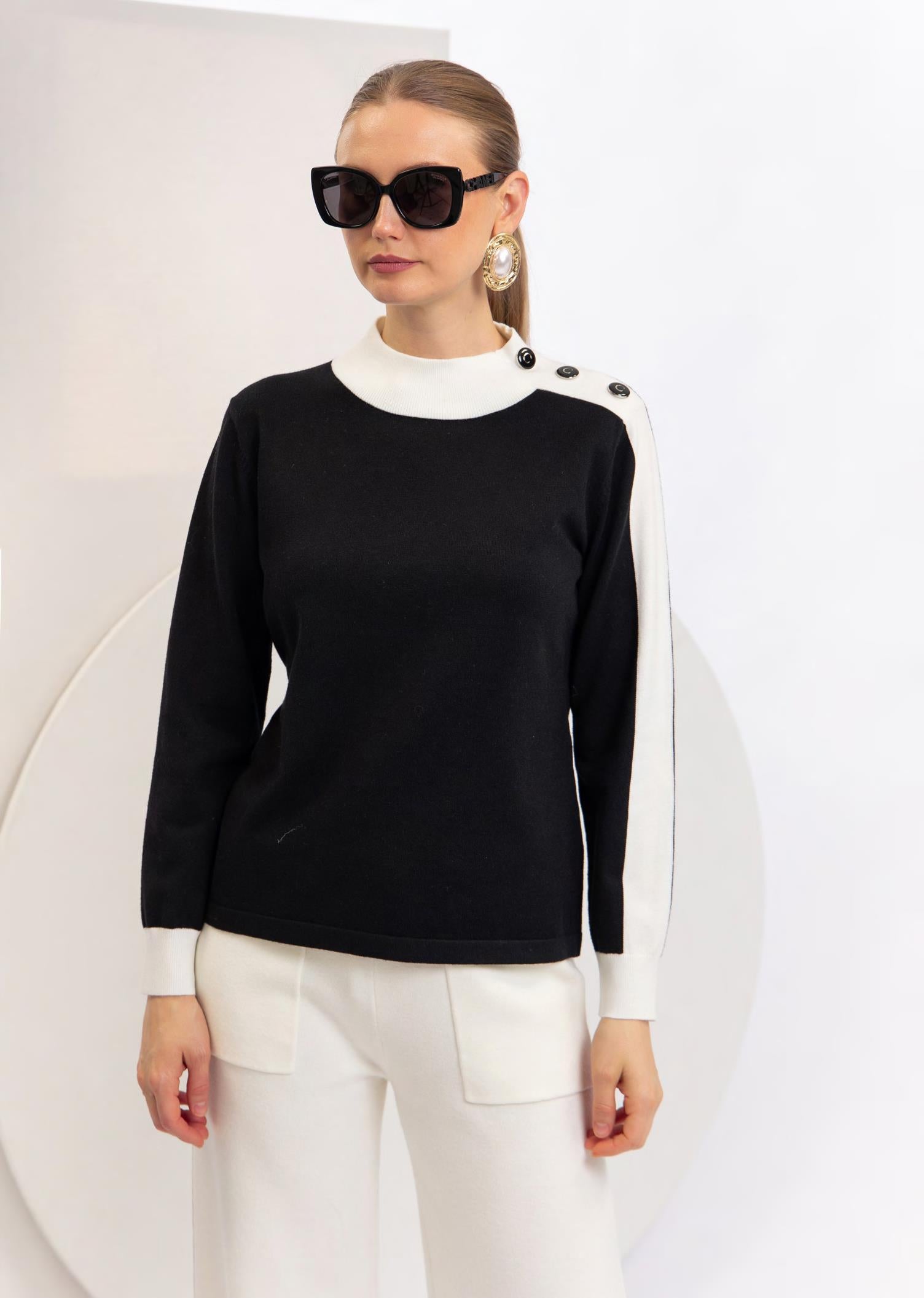 CST-F2614 BLACK&WHITE CONTRAST TOP