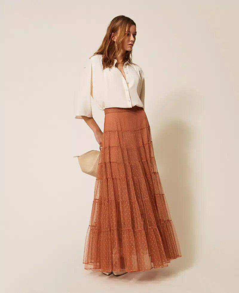 TWS-261TP2773 BLACK TULLE SKIRT