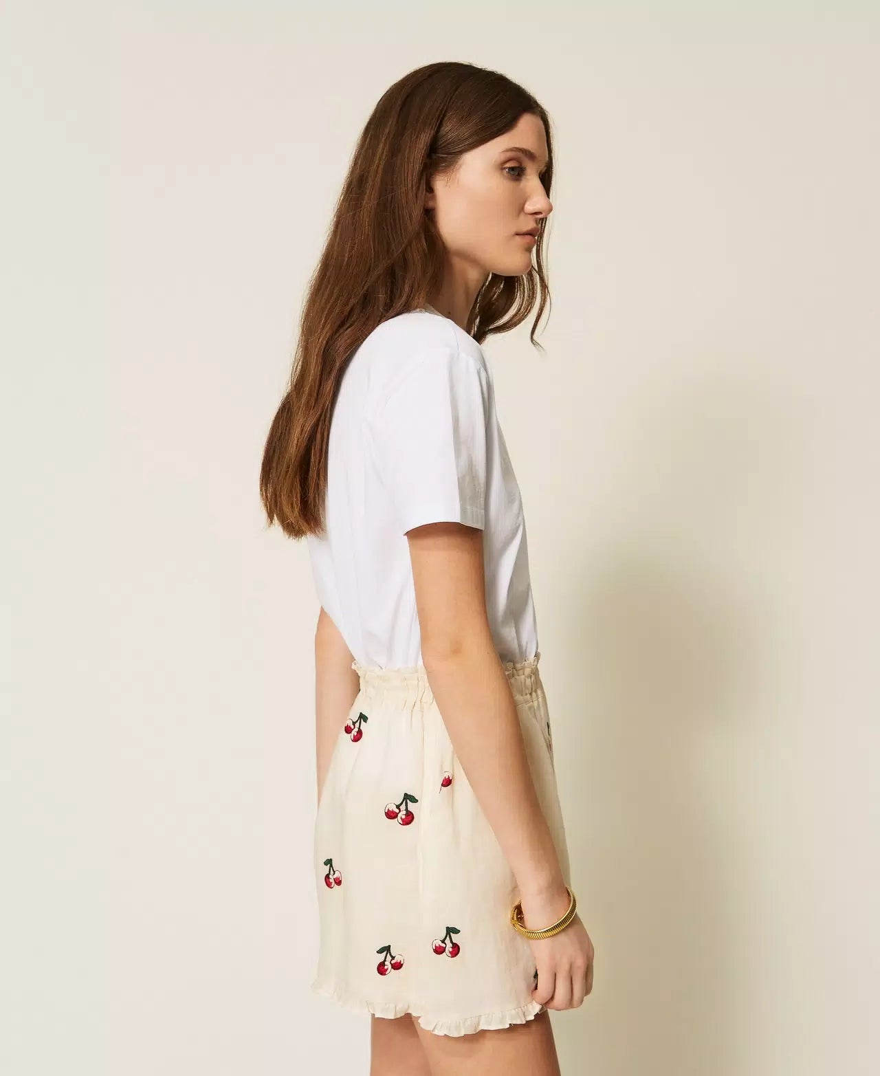 TWS-261TT2271 WHITE CAP SLEEVE T-SHIRT