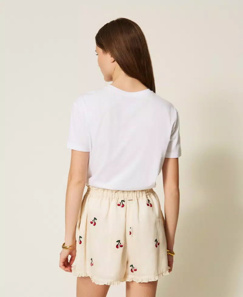 TWS-261TT2271 WHITE CAP SLEEVE T-SHIRT