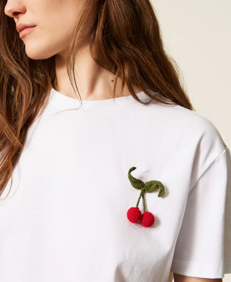 TWS-261TT2271 WHITE CAP SLEEVE T-SHIRT