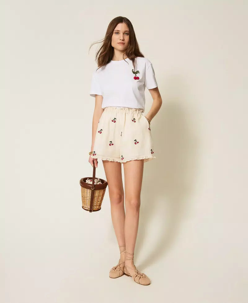 TWS-261TT2271 WHITE CAP SLEEVE T-SHIRT