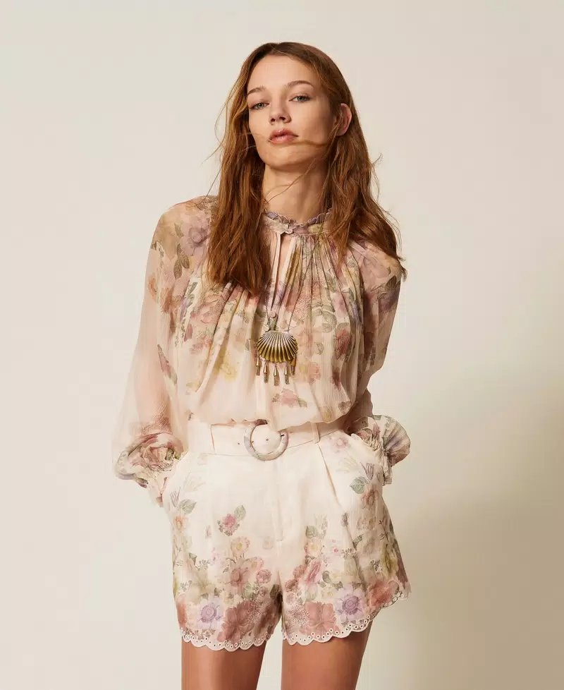 TWS-261TT2562 FLORAL CREPON BLOUSE