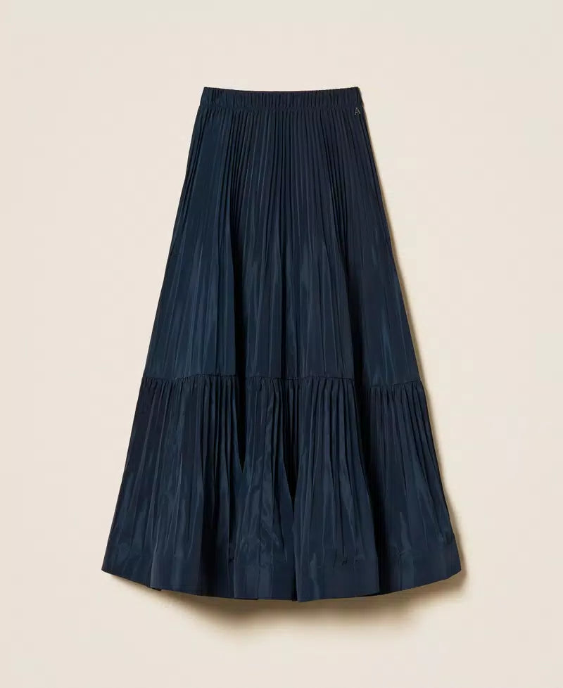 TWS-262AP2201 BLUE PLEATED SKIRT