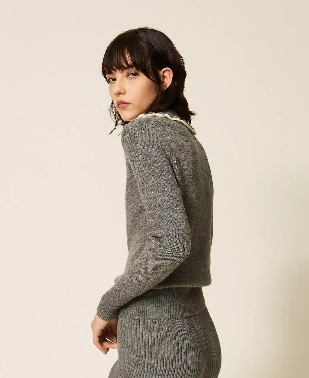 TWS-262AP3280 GREY KNIT POLO SHIRT