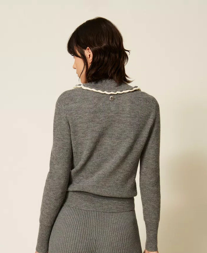 TWS-262AP3280 GREY KNIT POLO SHIRT