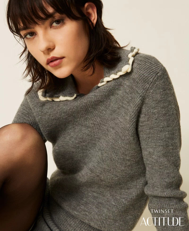 TWS-262AP3280 GREY KNIT POLO SHIRT