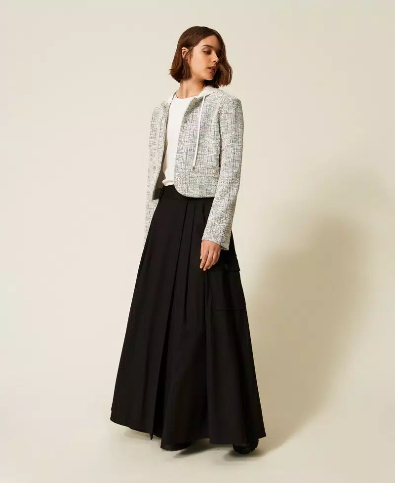 TWS-262LI2WDD BLACK WRAP POCKET SKIRT