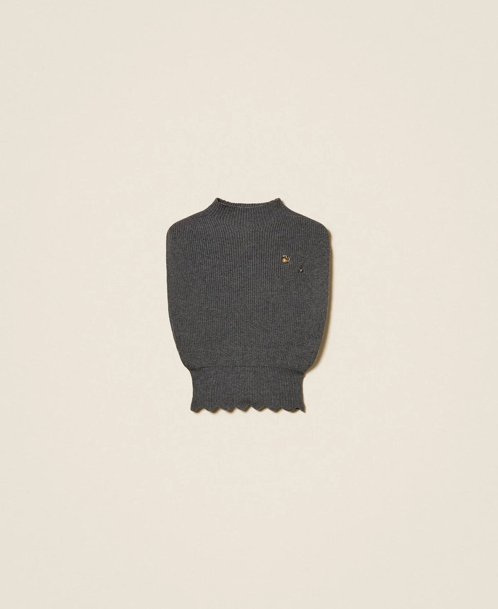 TWS-262TP3050 GREY POLO NECK VEST