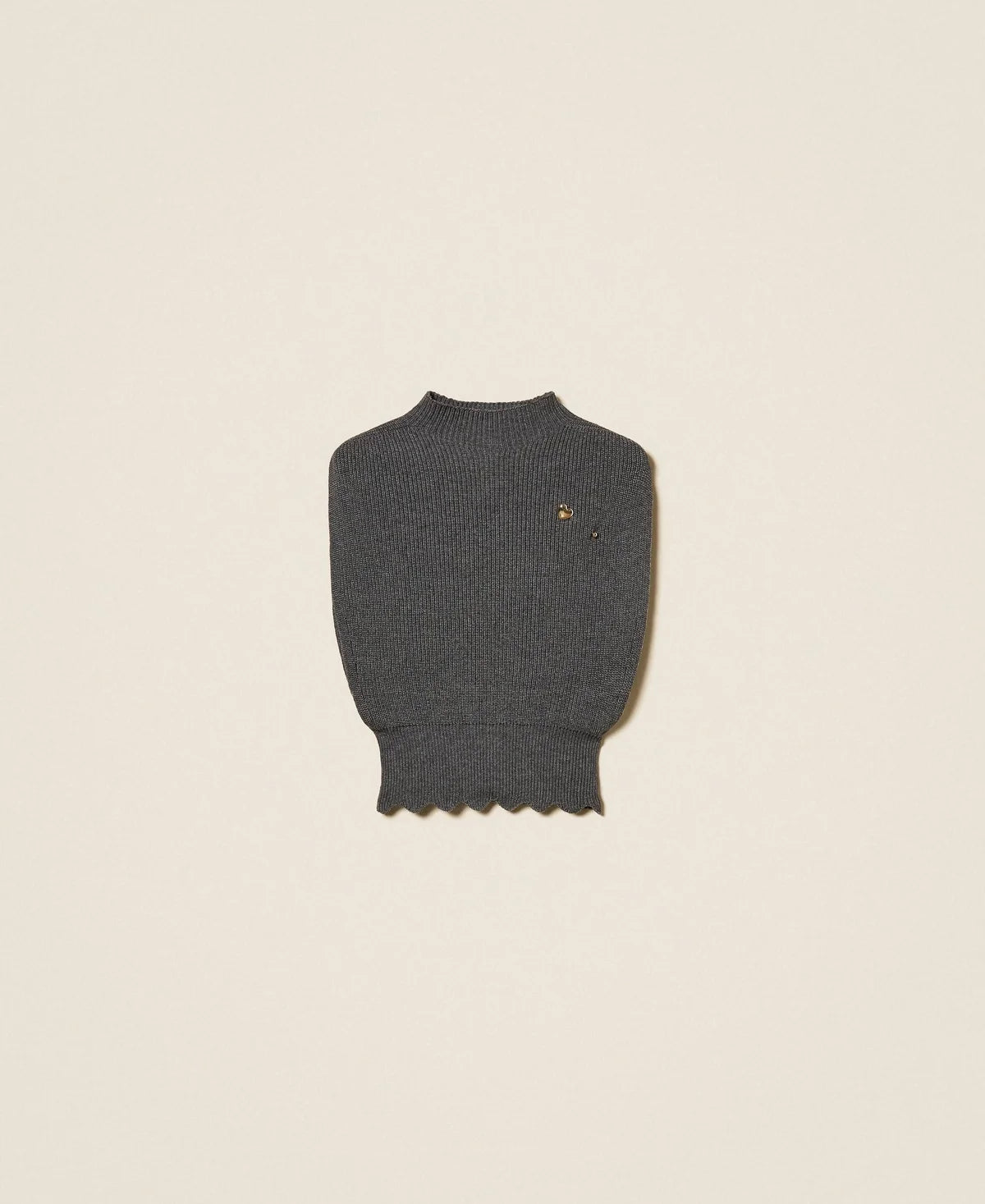 TWS-262TP3050 GREY POLO NECK VEST