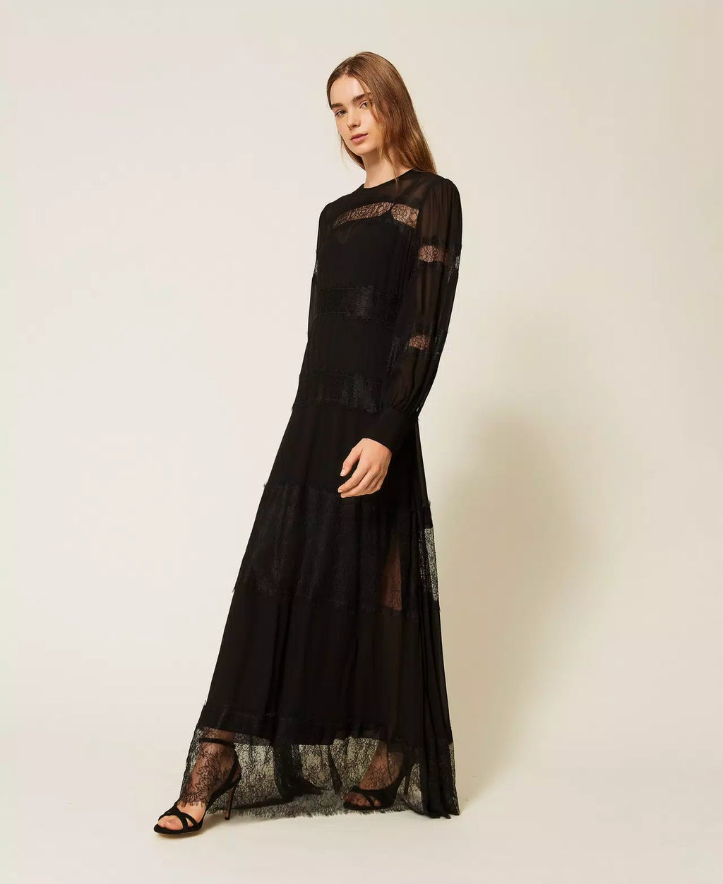 TWS-262TT2630 BURGUNDY ORGANZA LONG DRESS