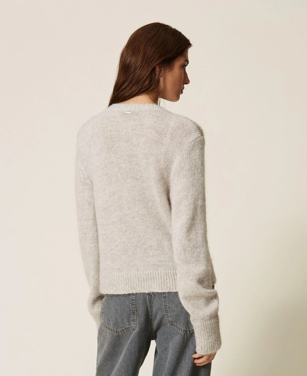 TWS-262TT3170 GREY ARGYLE CARDIGAN