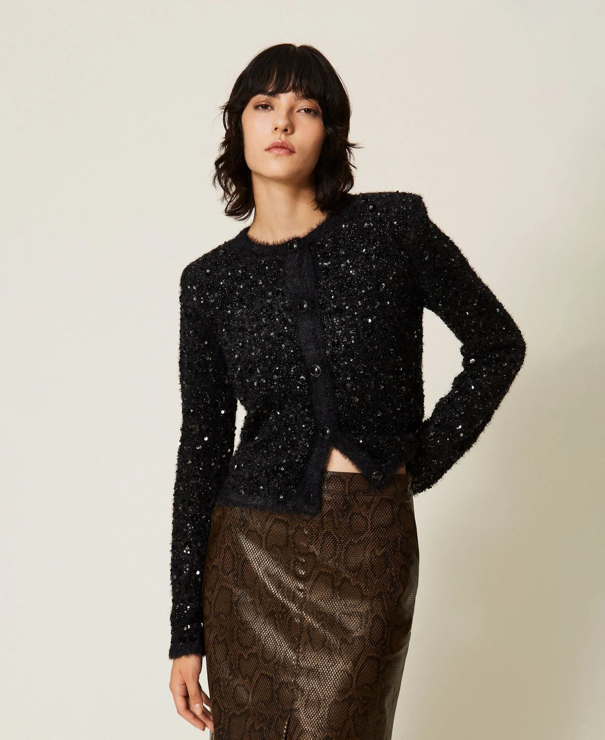 TWS-262TT3300 BLACK SEQUIN JACKET