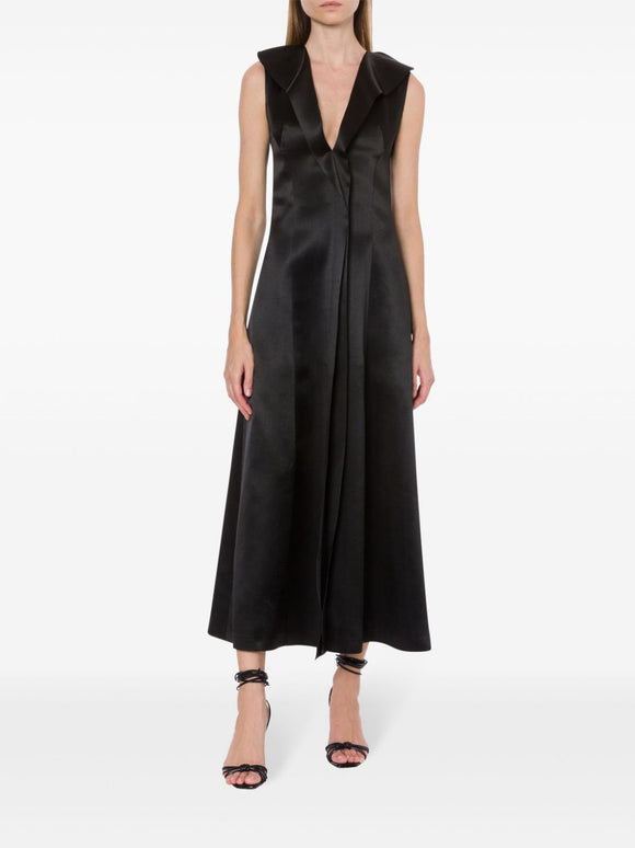 PHY-A0421 BLACK DUCHESS SLEEVELESS DRESS