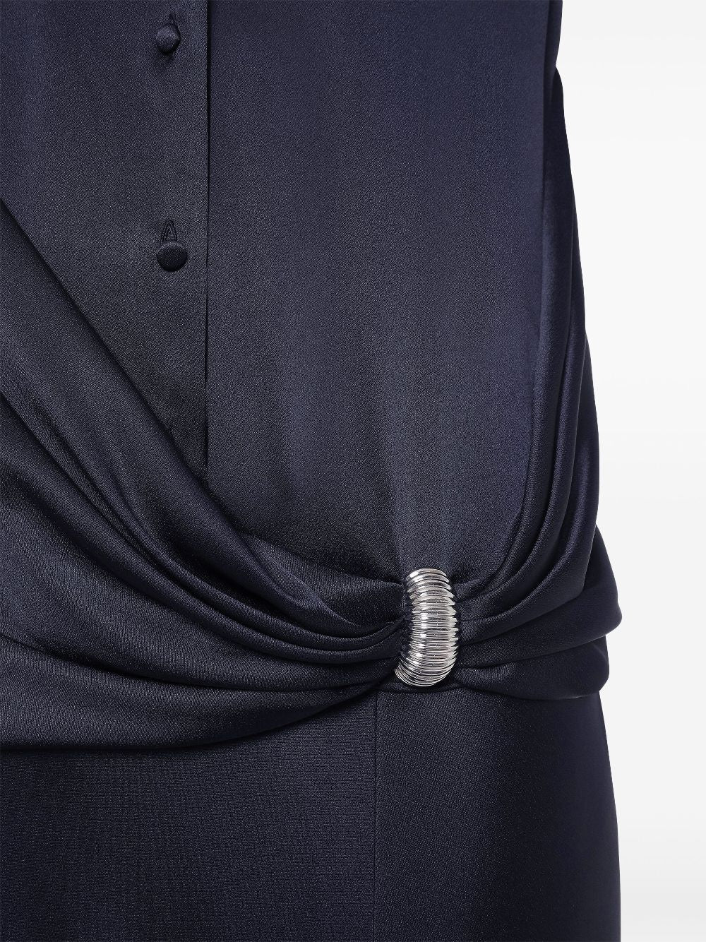 ABF-A0209 NAVY SATIN DIAMOND BLOUSE