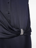 ABF-A0209 NAVY SATIN DIAMOND BLOUSE