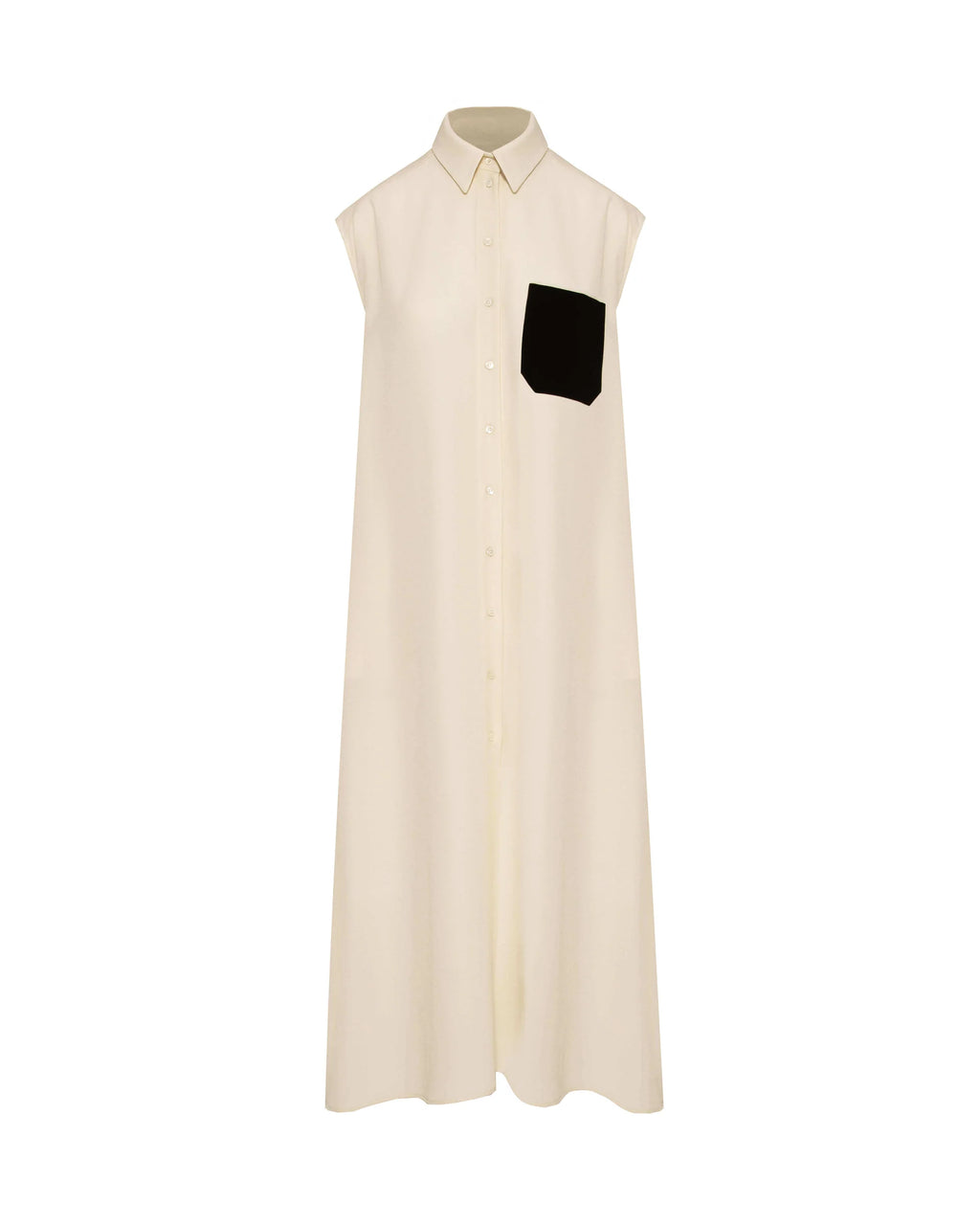 BEA-26FE6697SAT IVORY SLEEVELESS POCKET DRESS
