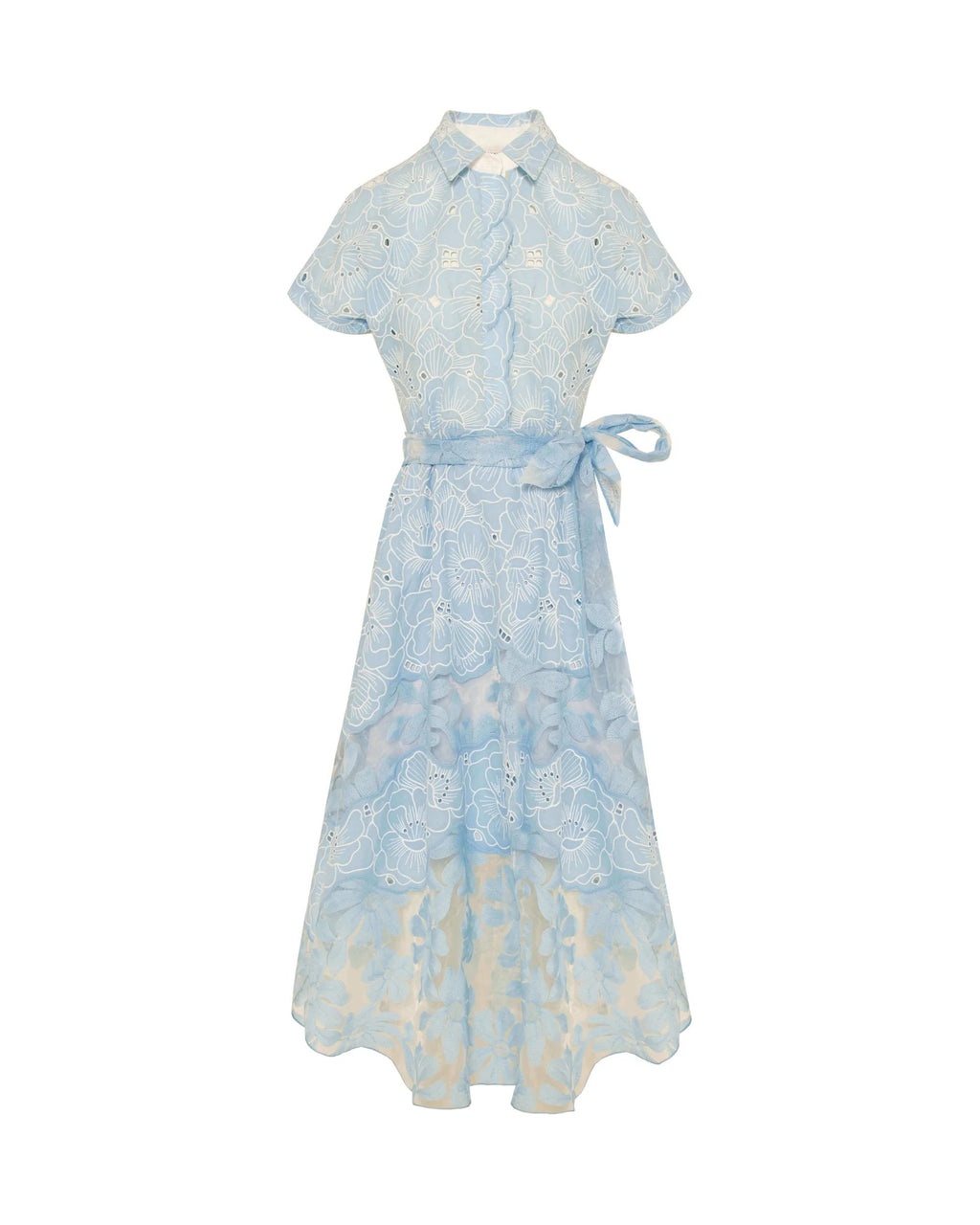BEA-26FE6698GA2085 LIGHT BLUE BRODERIE DRESS