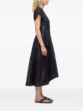 PLM-S251-90923BRG NAVY BROIDERIE TULIP DRESS