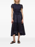 PLM-S251-90923BRG NAVY BROIDERIE TULIP DRESS