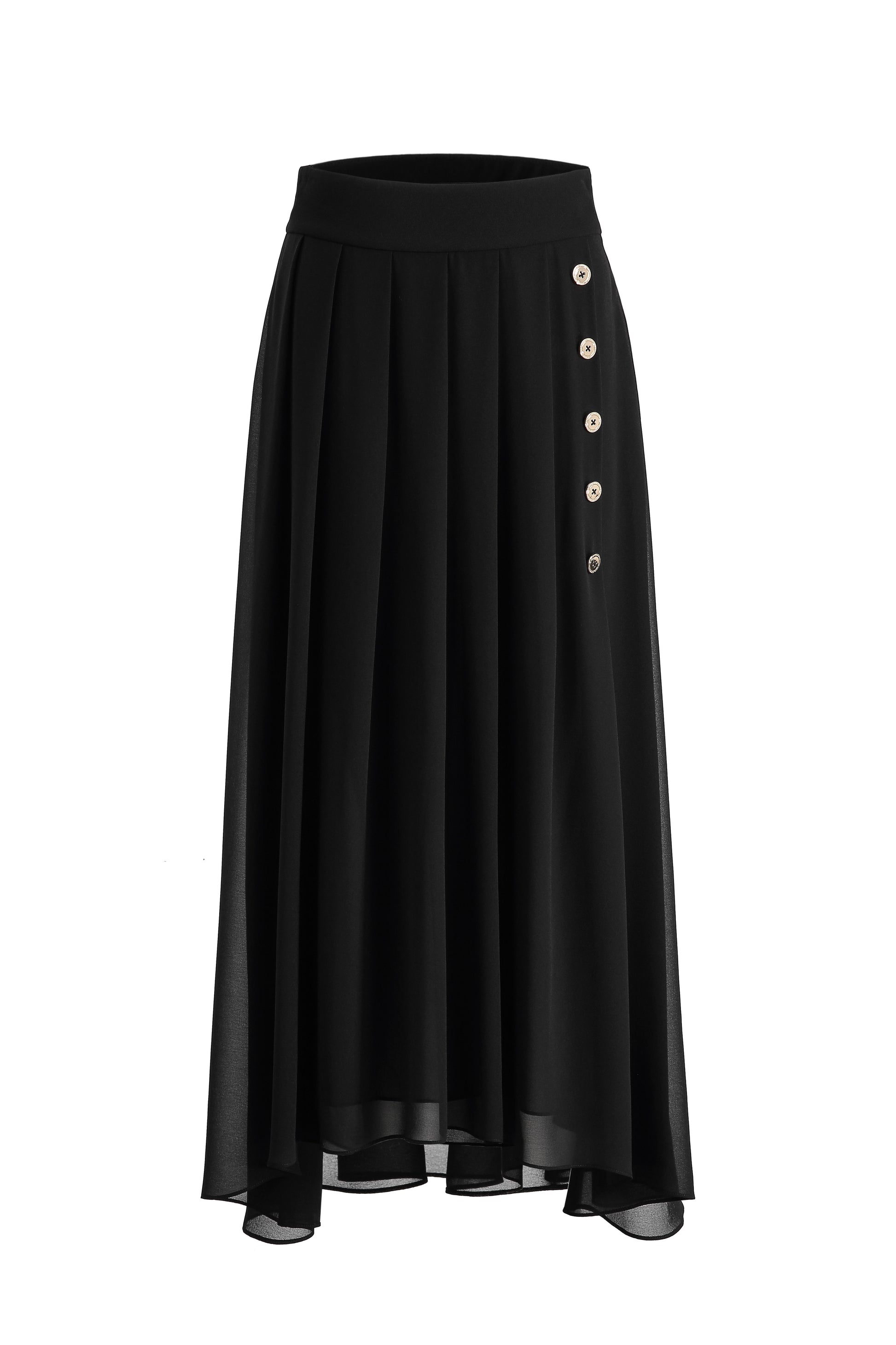 EDP-071108 BLACK PLEAT STONE SKIRT