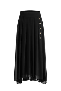 EDP-071108 BLACK PLEAT STONE SKIRT
