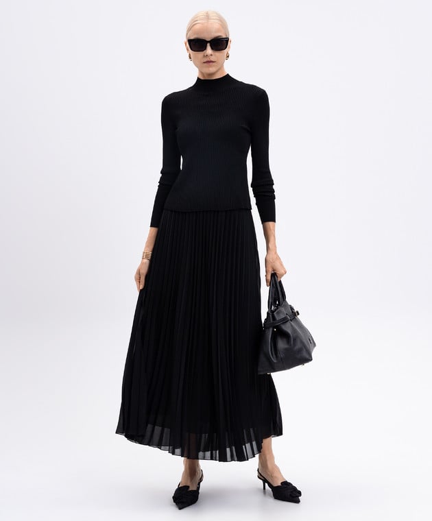 TWS-252TF2120 BLACK PLEATED SKIRT
