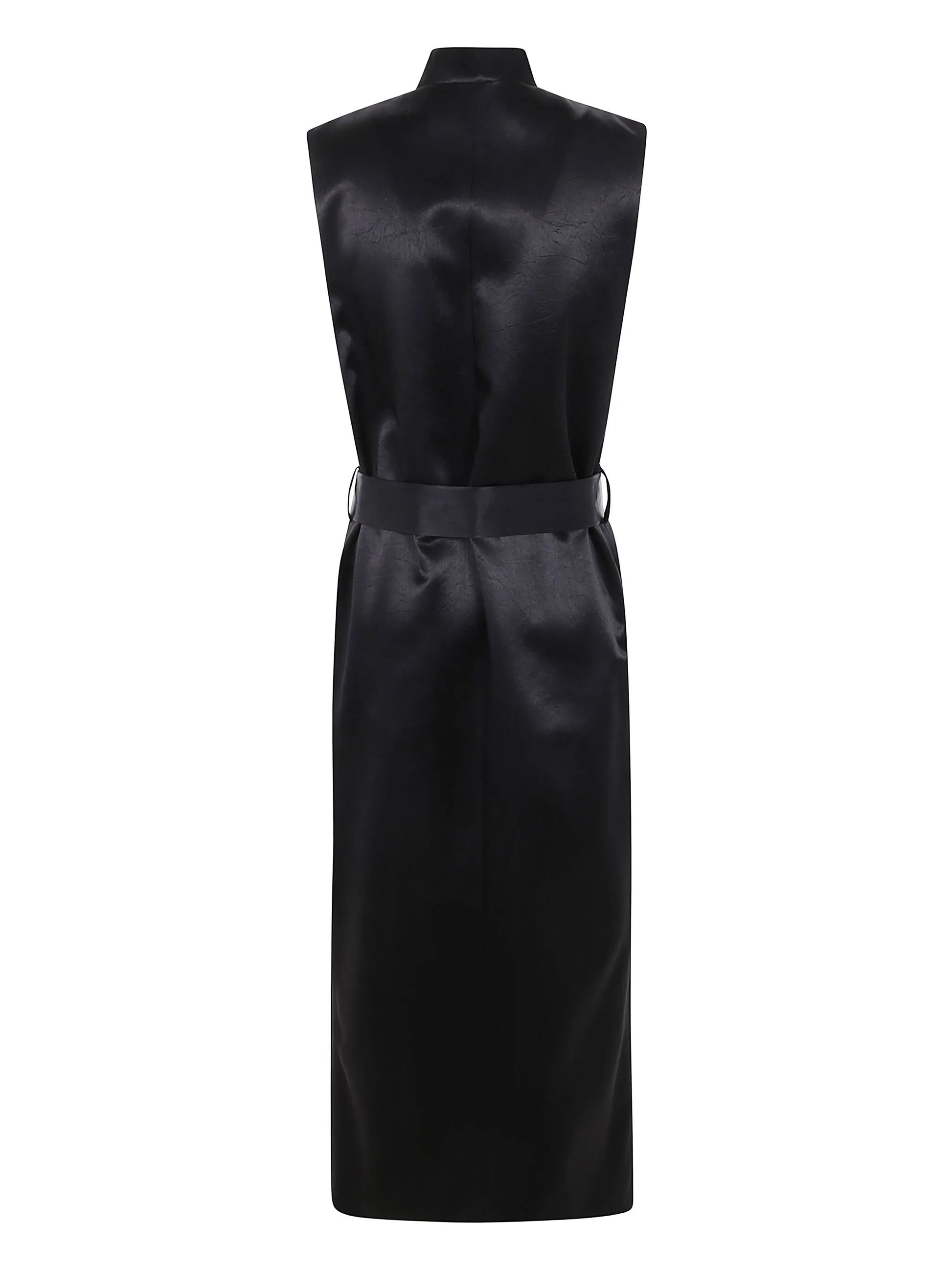 PHY-A1004 BLACK DUCHESSE SLEEVELESS DRESS
