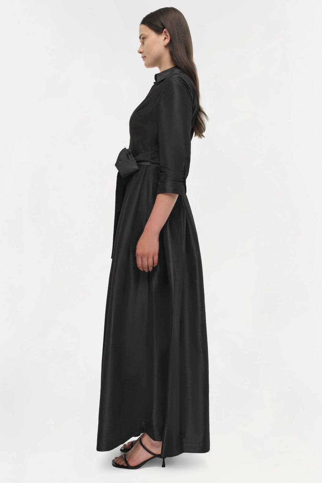 SMK-JULIP BLACK TAFFETA BELT DRESS