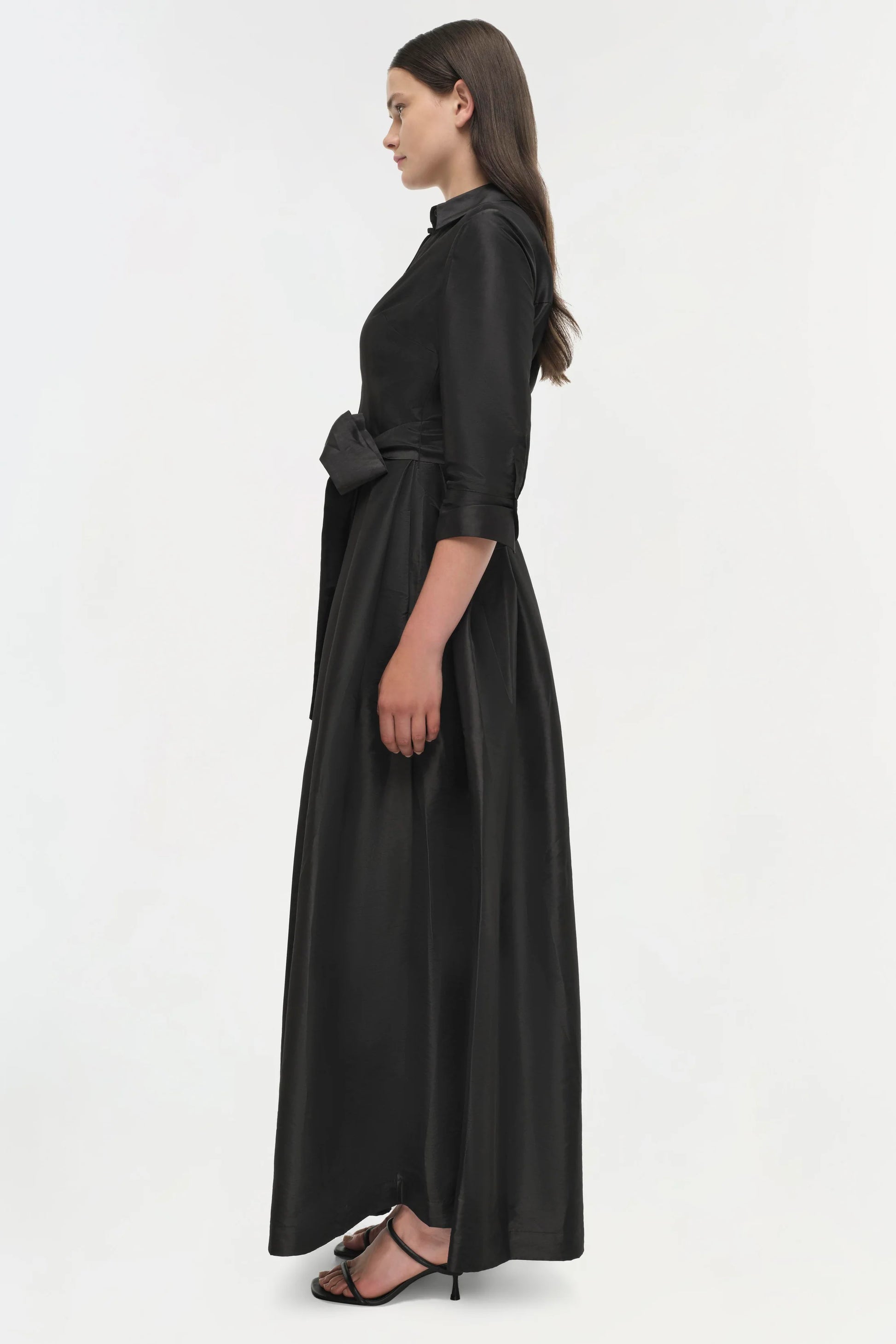 SMK-JULIP BLACK TAFFETA BELT DRESS