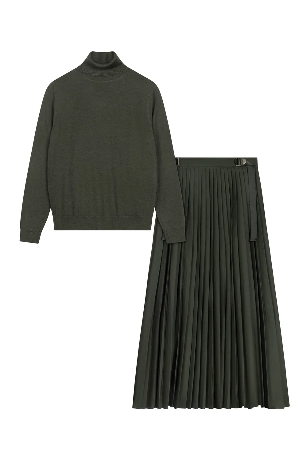 AVG-202609T GREEN TURTLENECK TOP