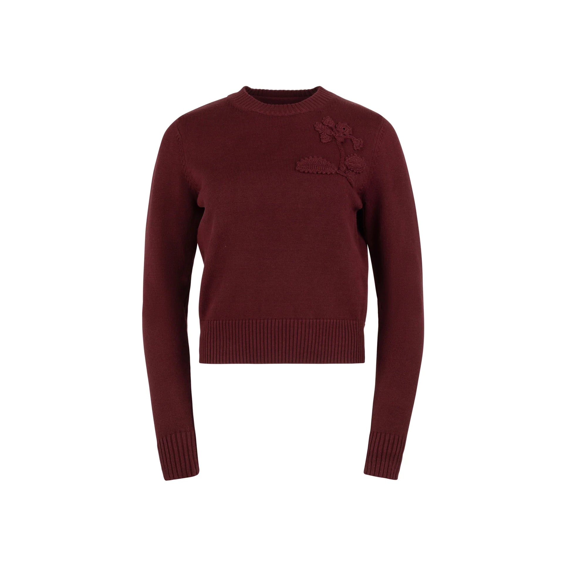 MUN-MNA5076 WINE MODA KNIT FLOWER TOP