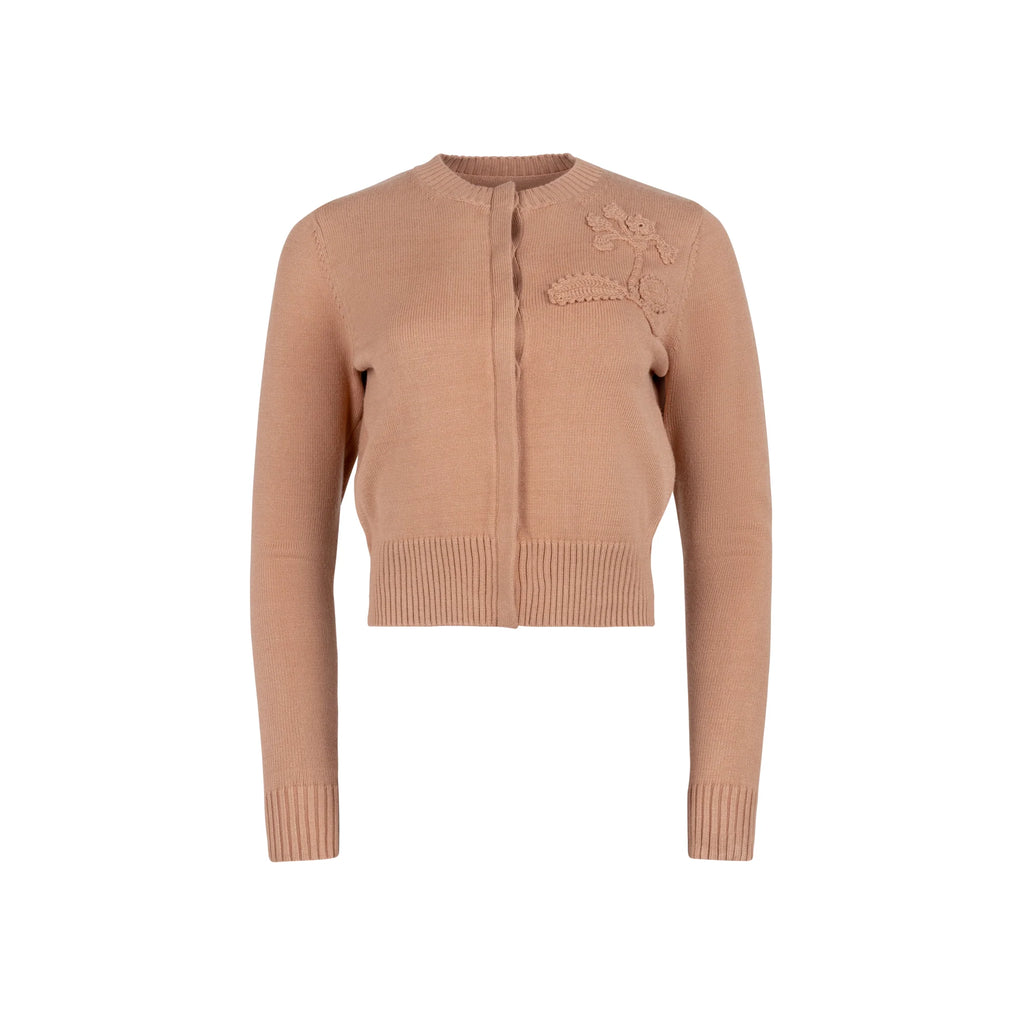 MUN-MNA5003 ROSE MODA KNIT FLOWER CARDIGAN