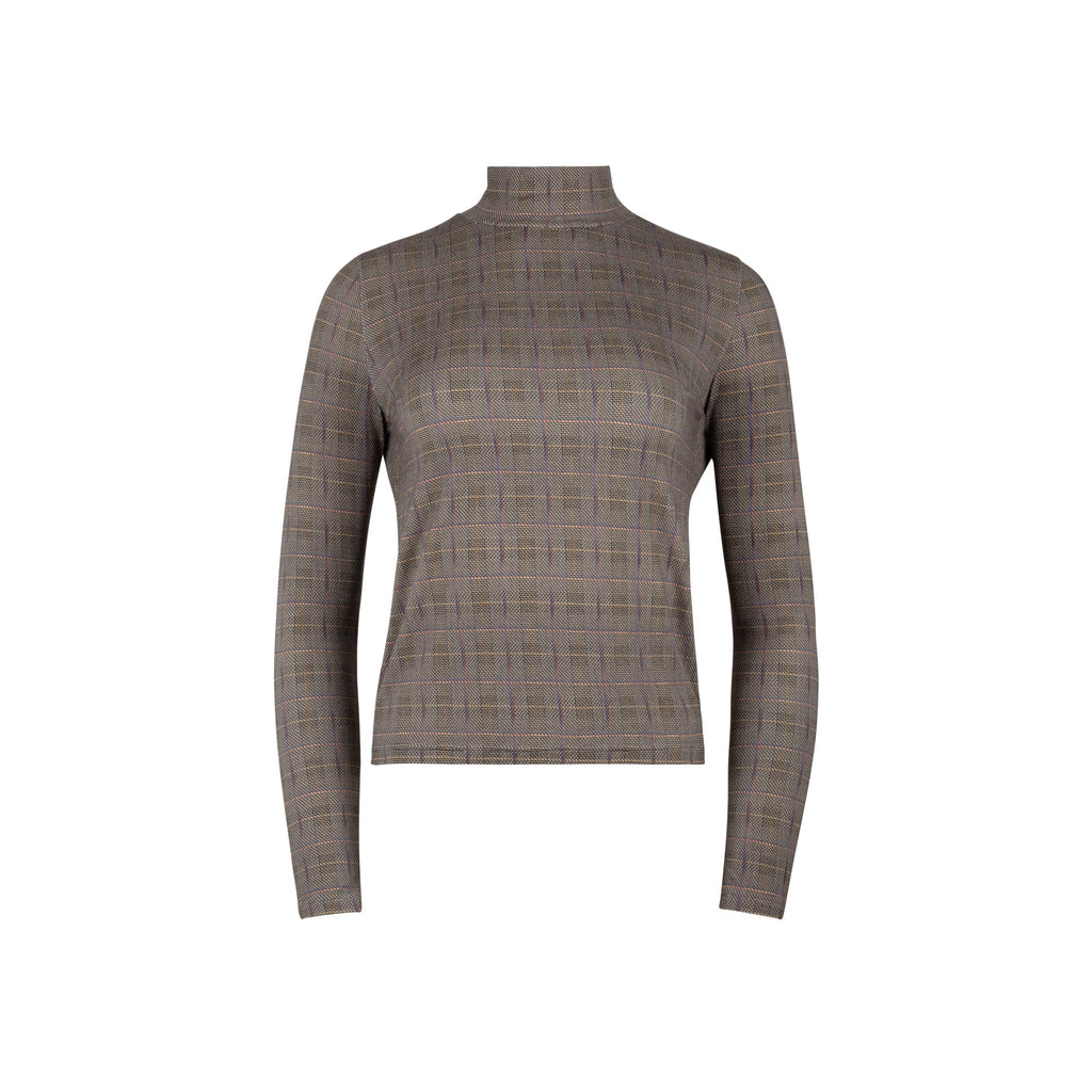 MUN-MNA5039 GREY PLAID ESSENTIAL TURTLENECK