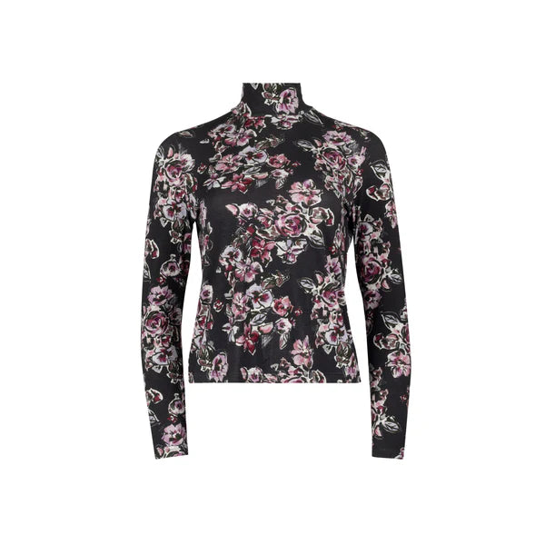 NUE-NUA4727 BLACK PAINTED TURTLENECK