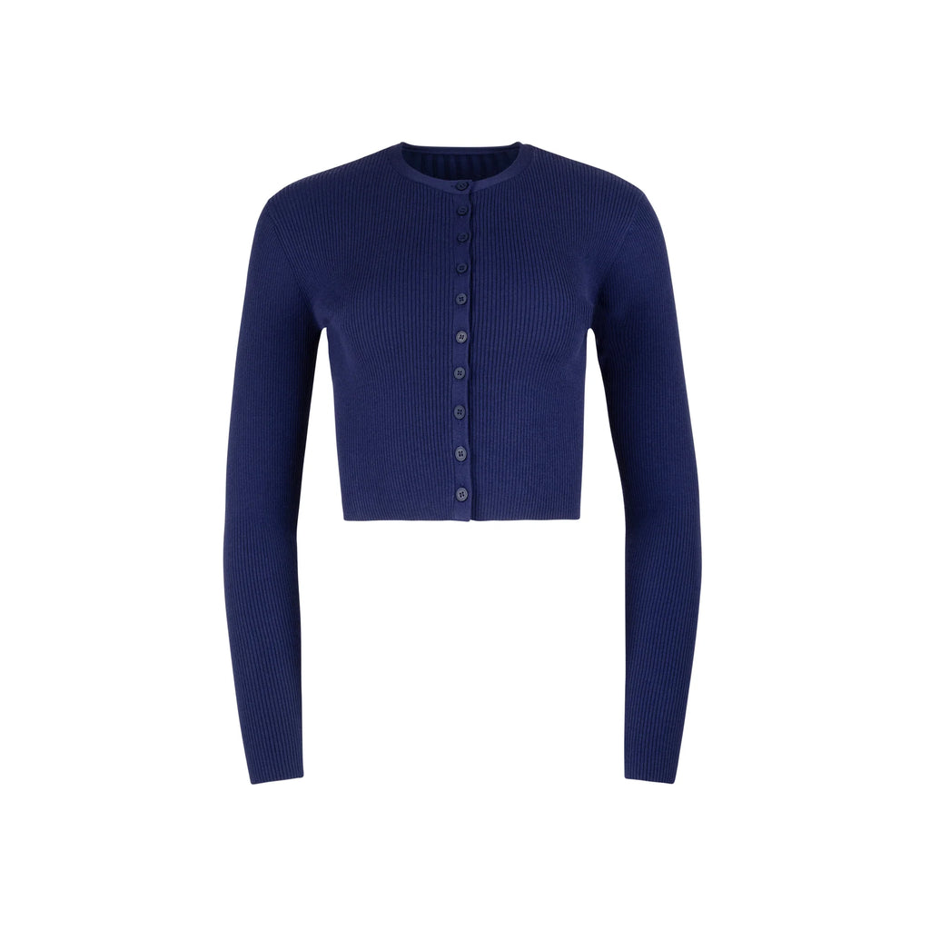 MUN-MNA5073 ROYAL BLUE RIBBED CARDIGAN