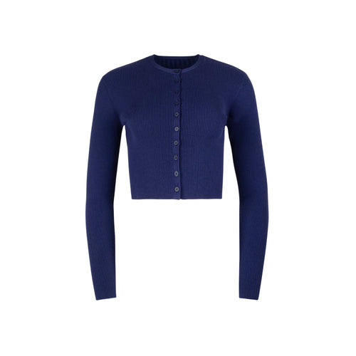 MUN-MNA5073 ROYAL BLUE RIBBED CARDIGAN