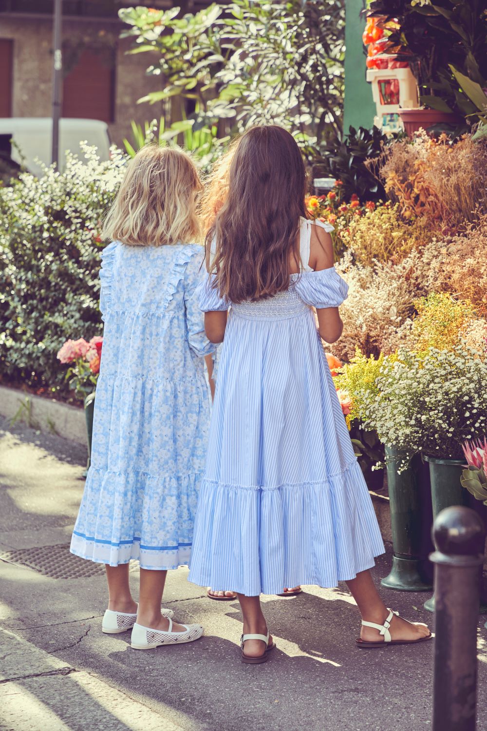 PHK-I1E911NP BLUE FLORAL TULLE DRESS