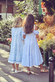 PHK-I1E911NP BLUE FLORAL TULLE DRESS